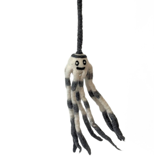 Premium Katzenspielzeug Filz-Tintenfisch “Marly” - aus 100 % Schafwolle & integrierter Klangkugel