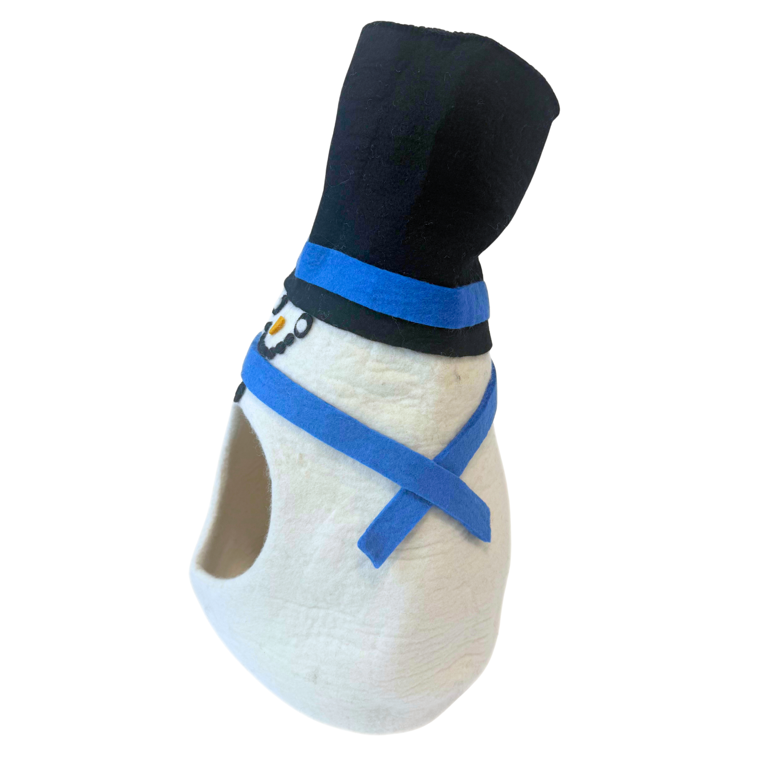 Katzenhöhle Filz – Handgefertigt aus 100 % Schafwolle - Schneemann