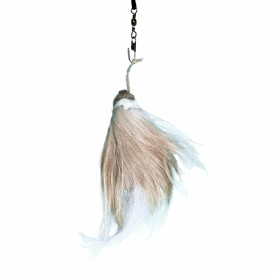 Premium Angelanhänger "Engeli" Ziegenfell mit Filzkopf und Federn