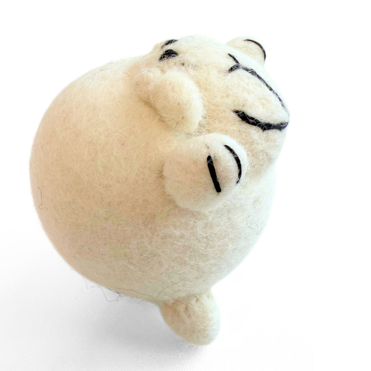 Premium Katzenspielzeug Filz Schaf “Shawny” weiss - aus 100 % Schafwolle