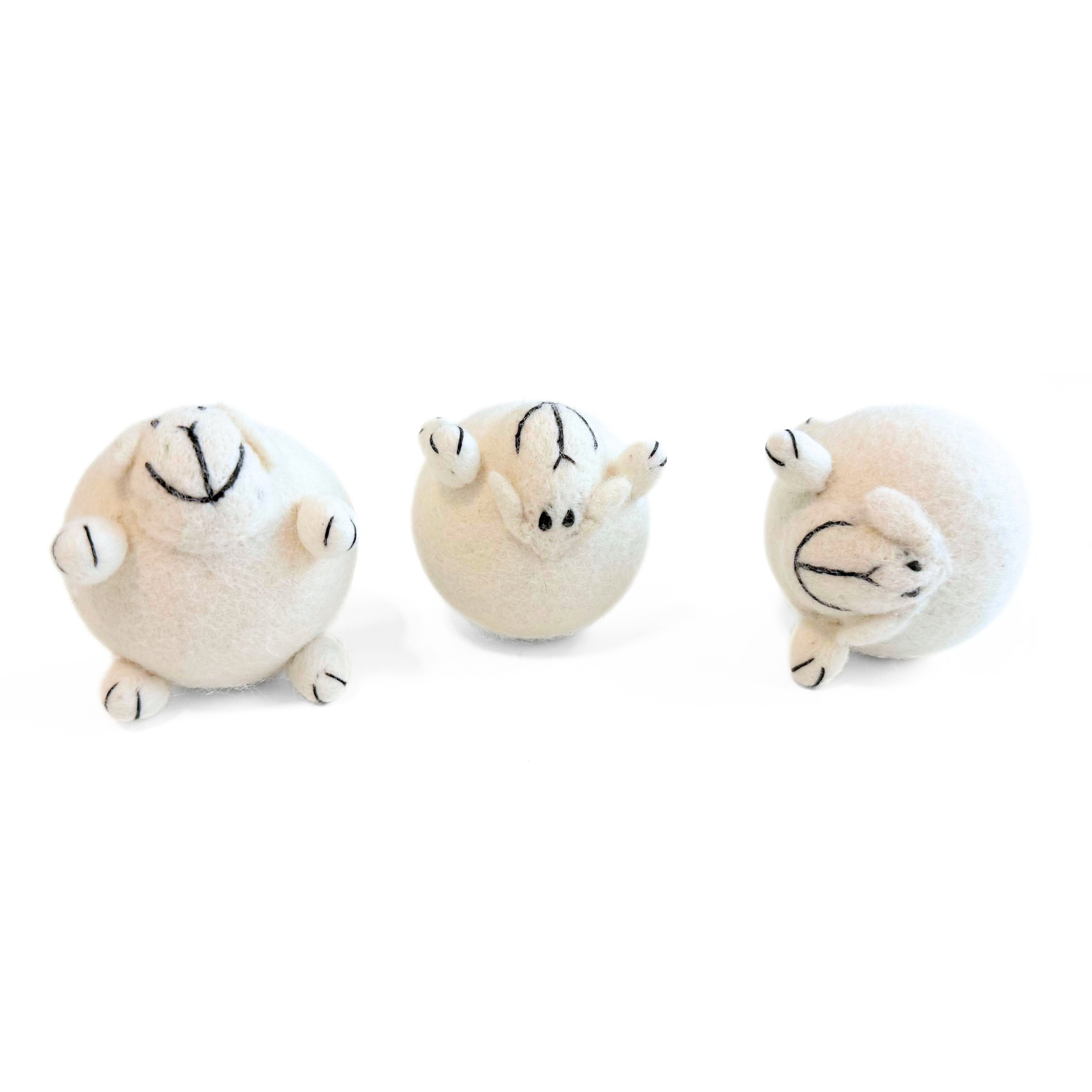 Premium Katzenspielzeug Filz Schaf “Shawny” weiss - aus 100 % Schafwolle