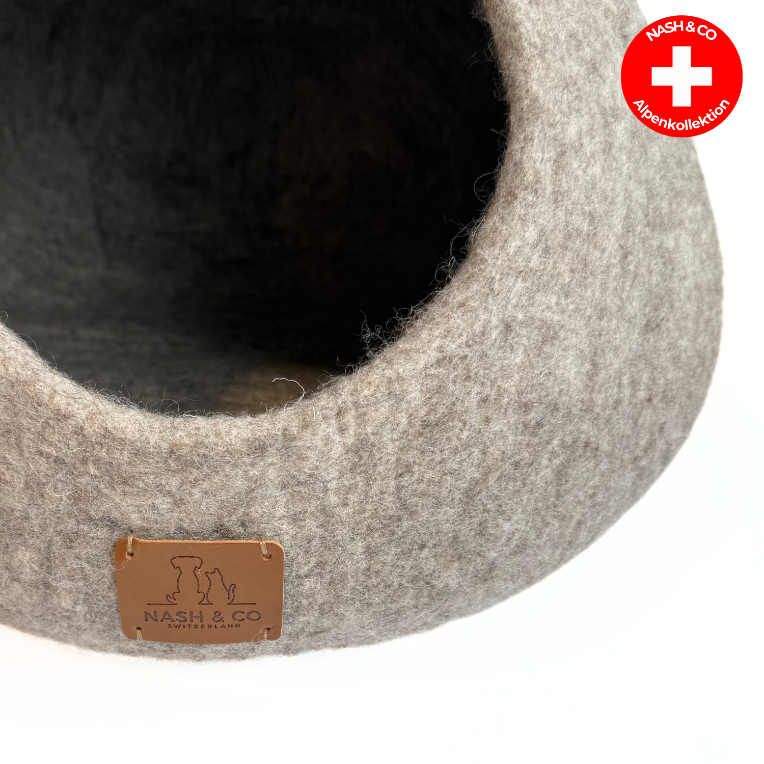 Katzenhöhle Filz – Handgefertigtes Katzenbett aus 100 % Schafwolle - Steinbock