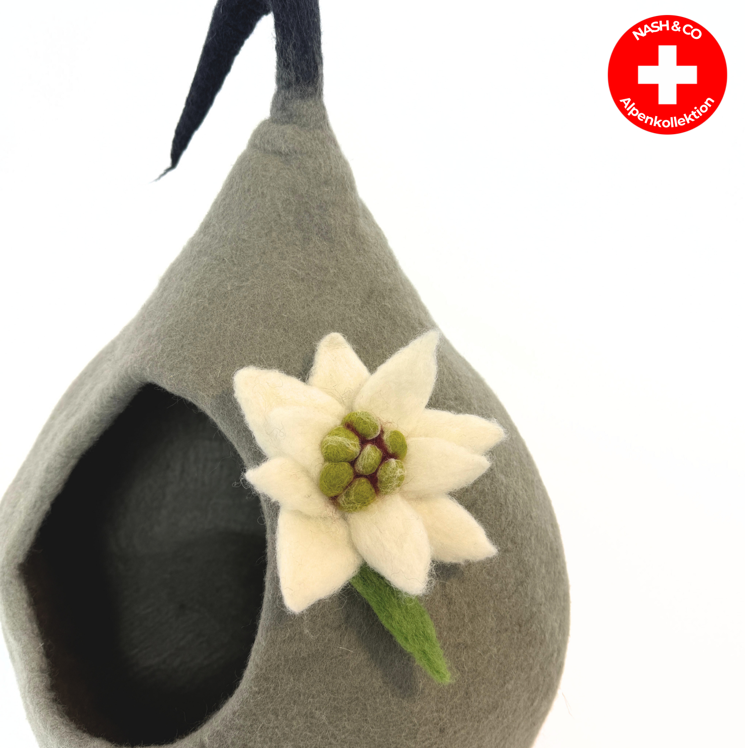 Katzenhöhle Filz – Handgefertigtes Katzenbett aus 100 % Schafwolle - Edelweiss