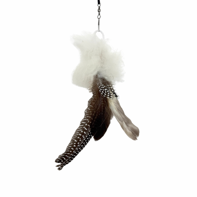 Premium Angelanhänger mit echtem Hasenfell und Federn